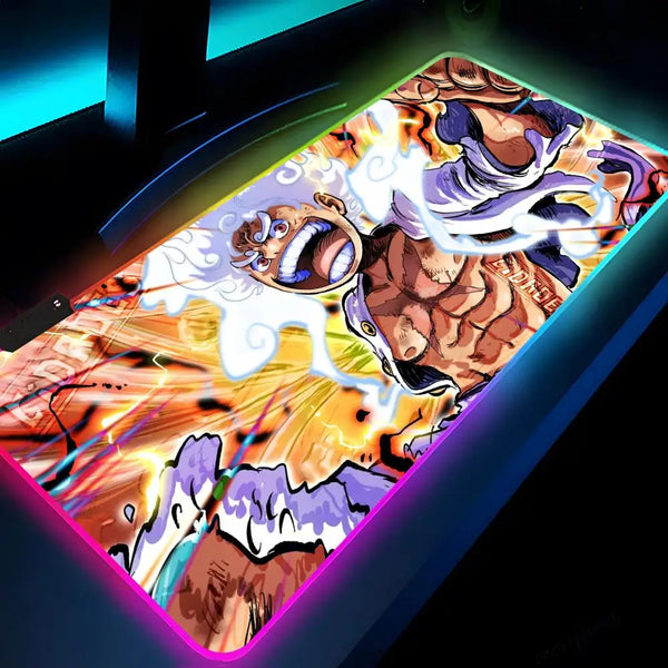 O-OneS P-PieceS Mouse Pad Gaming LED Mouse Mat 900x400 Mousemats Table Pads manga PC Desk Mat RGB Keyboard Mat XXL
