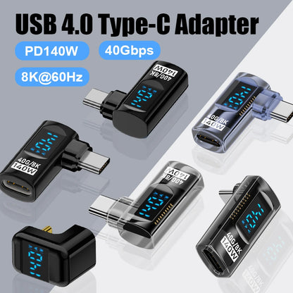 90-Degree USB-C Right Angle Adapter – 40Gbps Data, 140W PD, USB4, 8K 60Hz Video