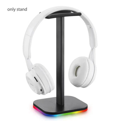 Universal RGB Headphone Stand – Gaming Headset Holder, Luminous Bracket with USB Power, Voice-Activated LED