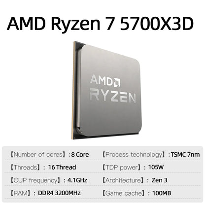 AMD Ryzen 7 5700X3D 8-Core 16-Thread Gaming CPU - AM4 Socket