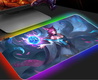 KDA Ahri RGB Gaming Mouse Pad - LED Backlit Mat (300 x 800 x 4mm)