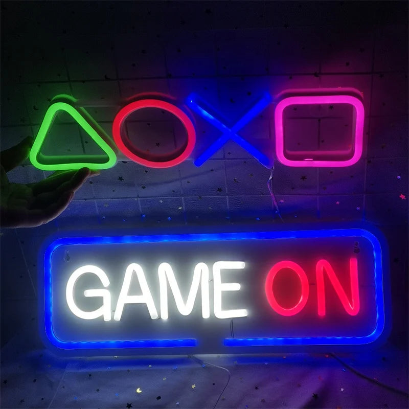 Game on Gamer LED Sign USB Powered Game Player LED Neon Sign for Wall Decor Game Room Decor Area Man Cave Pub Gift for Boys