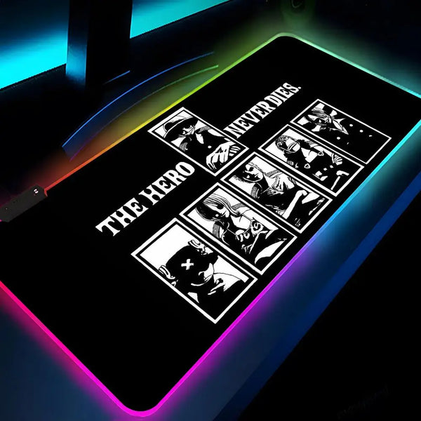 O-OneS P-PieceS Mouse Pad Gaming LED Mouse Mat 900x400 Mousemats Table Pads manga PC Desk Mat RGB Keyboard Mat XXL