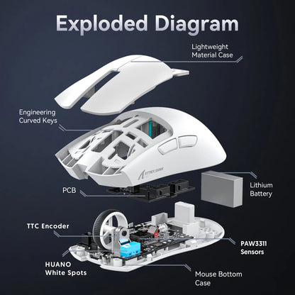 Attack Shark X11 Wireless Gaming Mouse – 22000DPI, RGB, Bluetooth, 3 Modes, Charging Dock