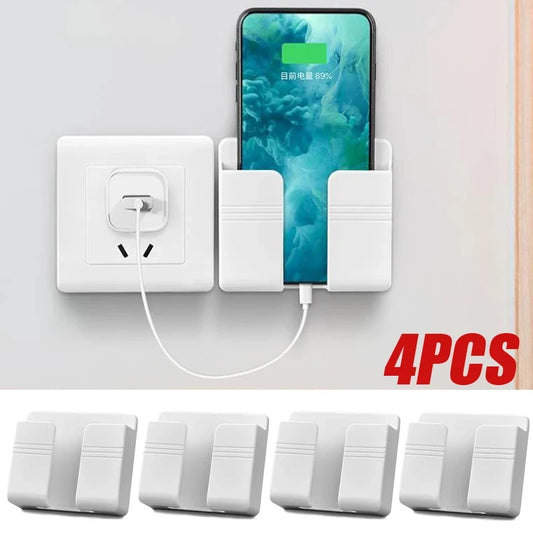 Wall-Mounted Storage Box - Multifunction Punch-Free Organizer for TV Remote, Phone & Charging Plug Holder