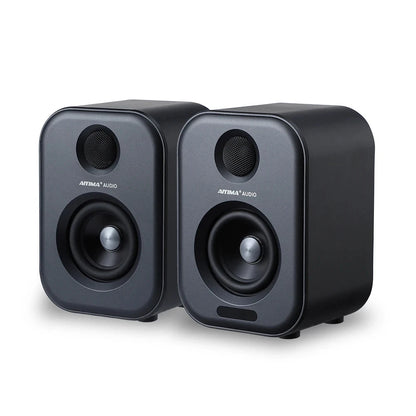 Aiyima S400 80W Bluetooth Bookshelf Speakers - HiFi Studio Monitors with USB DAC