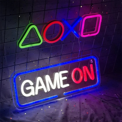 Game on Gamer LED Sign USB Powered Game Player LED Neon Sign for Wall Decor Game Room Decor Area Man Cave Pub Gift for Boys