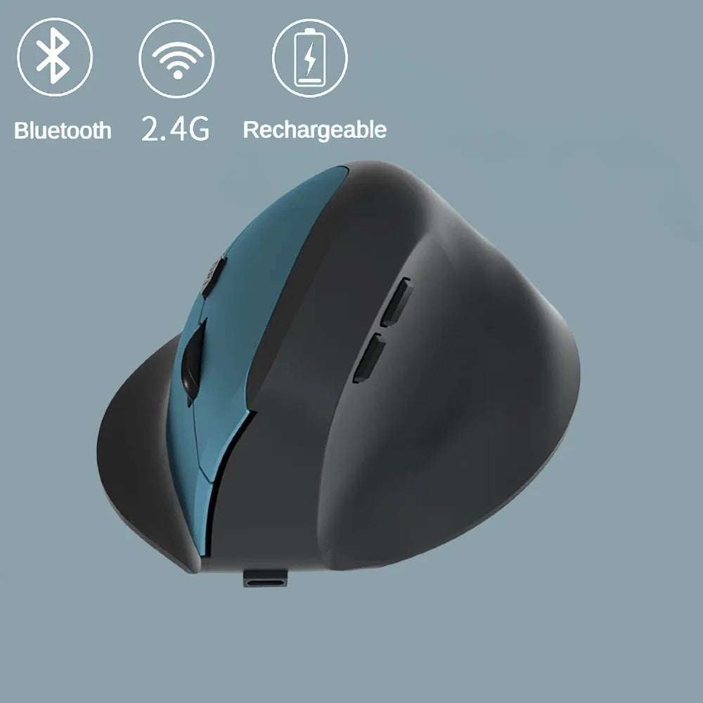 1600DPI Rechargeable Wireless & Bluetooth Ergonomic Mouse