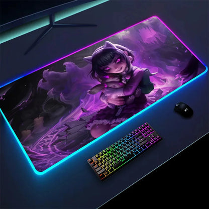 Goth Annie XXL RGB Gaming Mouse Pad - League of Legends LED Gamer Mat