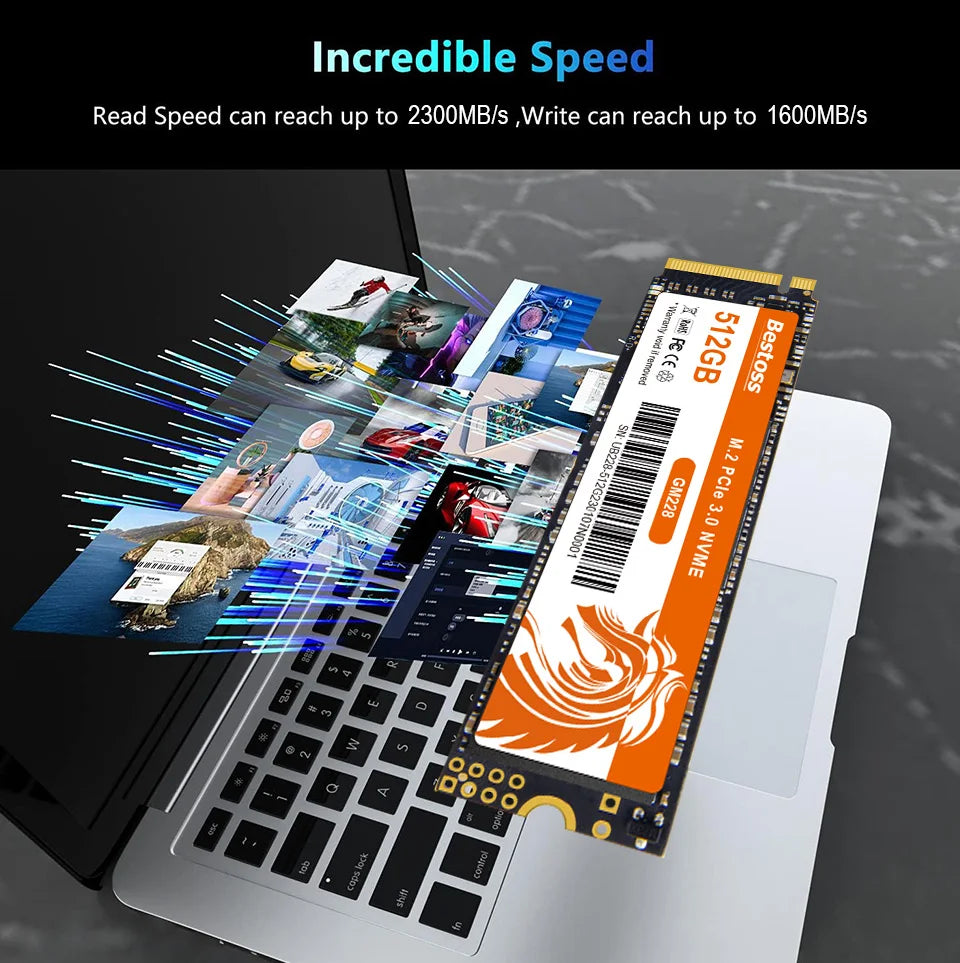 Bestoss NVMe M.2 SSD – 256GB/1TB, PCIe 3.0 x4, High-Speed Internal SSD for Laptops & Gaming PCs