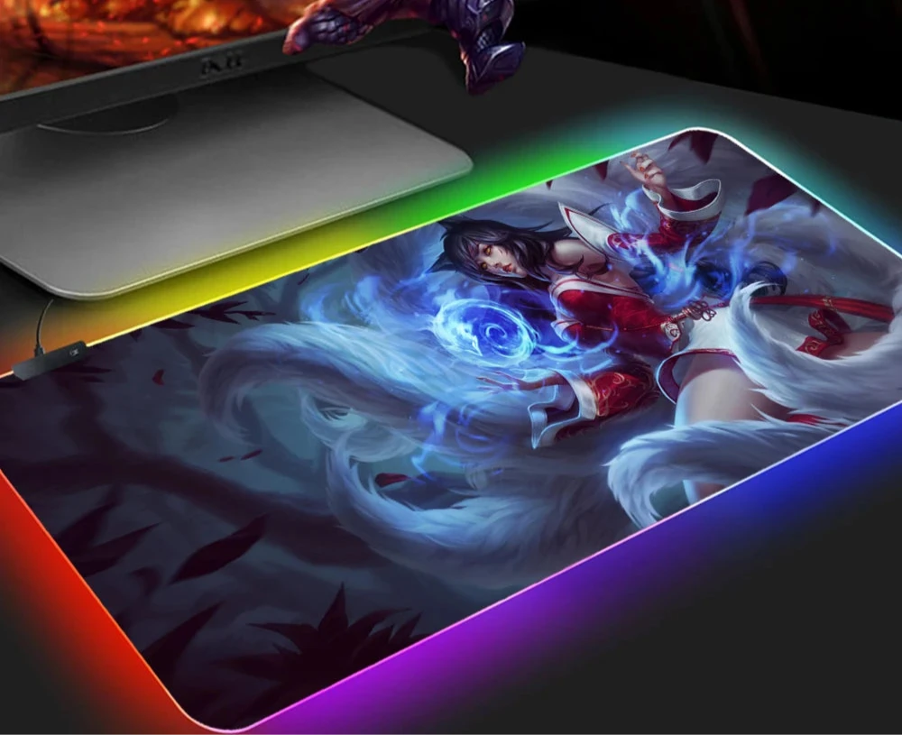 KDA Ahri RGB Gaming Mouse Pad - LED Backlit Mat (300 x 700 x 4mm)