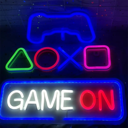 Game on Gamer LED Sign USB Powered Game Player LED Neon Sign for Wall Decor Game Room Decor Area Man Cave Pub Gift for Boys