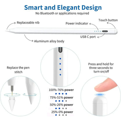 Rechargeable Stylus Pen for Tablets – Tilt Sensitivity & Palm Rejection