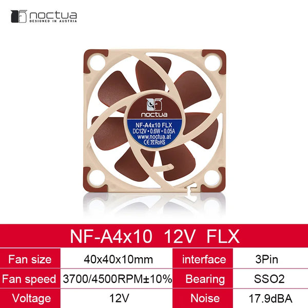 Noctua NF-A4x10 40mm Computer Case Fan 5V/12V PWM SSO Magnetically Stabilized Bearing Quiet Cooling Fan