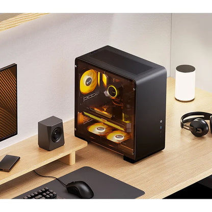 JONSBO U4 Pro MESH ATX Case Black/White All Aluminum Small Desktop Computer Chassis For 240 Water Cooler 280-330mm Graphics Card