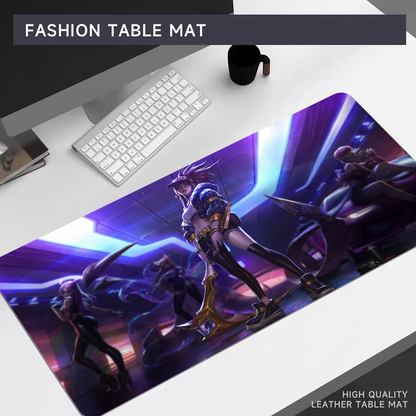 L-LOL KDA Ahri Akali Kaisa Seraphine Mousepad 80x30cm XL Lockedge Office Computer Desk Mat Table Keyboard Big Mouse Pad Laptop