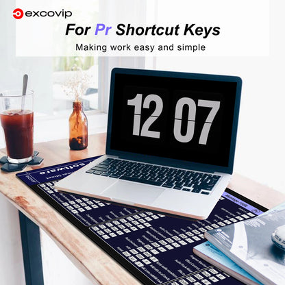 EXCO Photo & Video Editing Shortcuts Mouse Pad – Large Extended Non-Slip Desk Mat