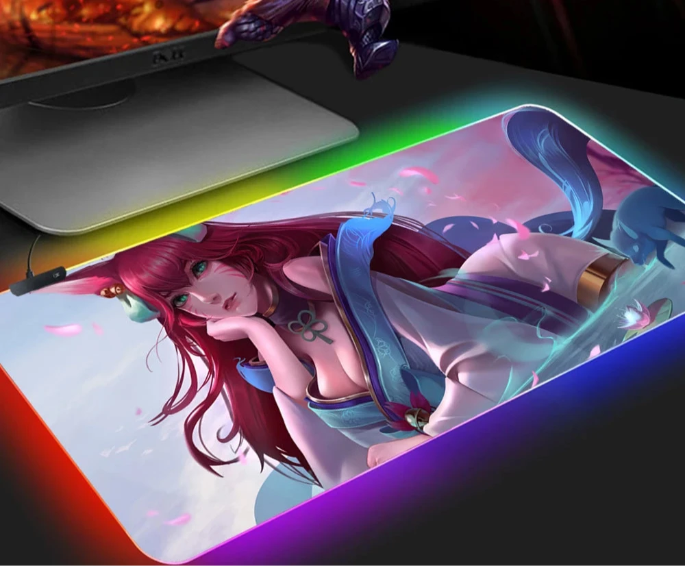 KDA Ahri RGB Gaming Mouse Pad - LED Backlit Mat (250 x 350 x 4mm)