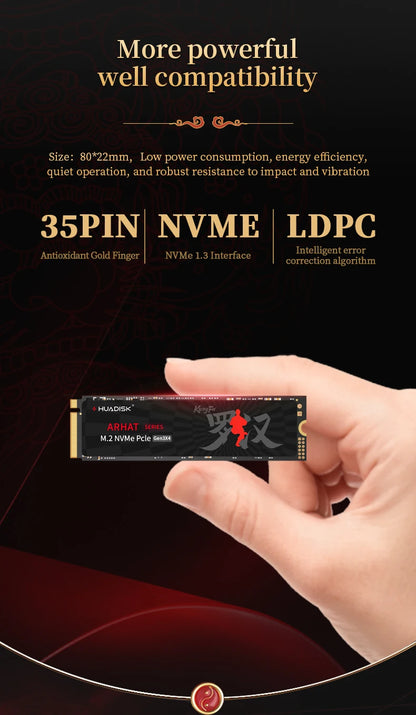 Huadisk NVMe M.2 SSD – 512GB/1TB, PCIe 3.0 x4, 3000MB/s Read, High-Performance Internal SSD for Gaming & Workstations