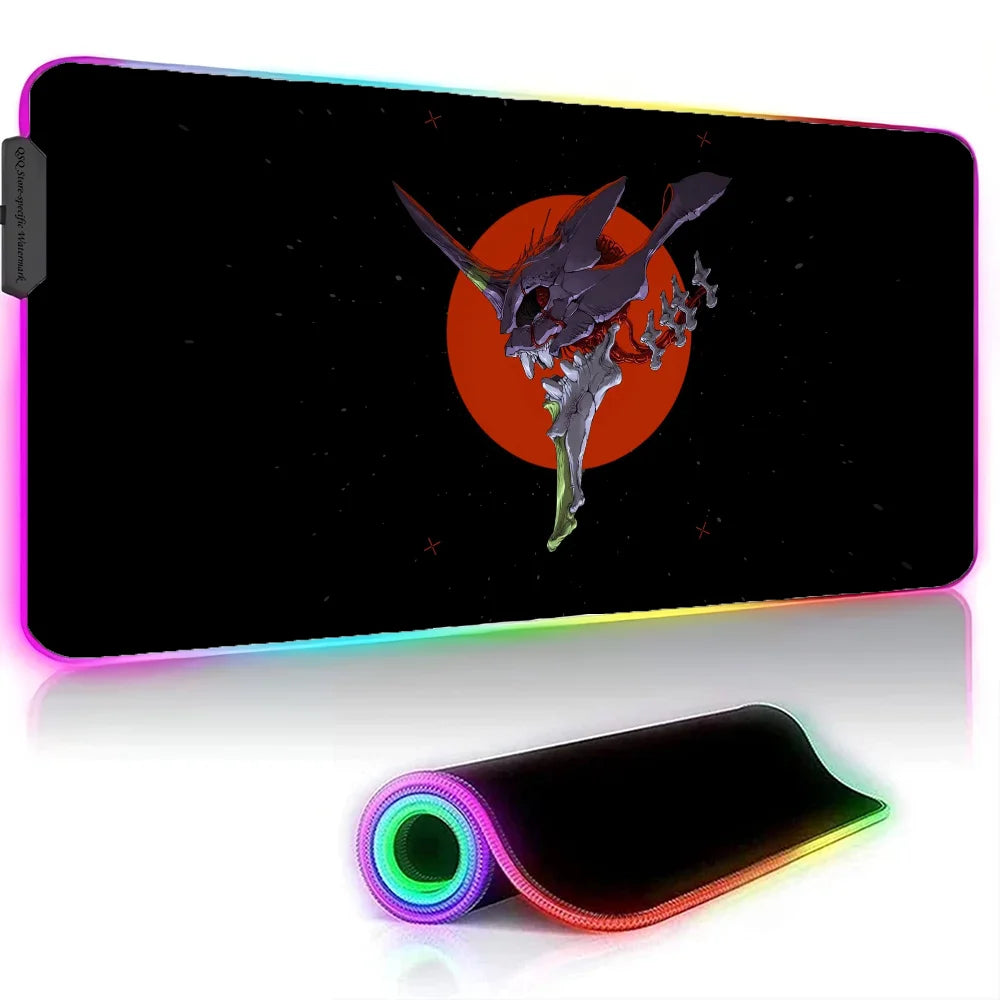 Rei Ayanami Neon Genesis Evangelion XXL RGB Gaming Mouse Pad - LED Gamer Floor Mat