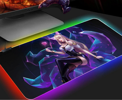 KDA Ahri RGB Gaming Mouse Pad - LED Backlit Mat (300 x 700 x 4mm)