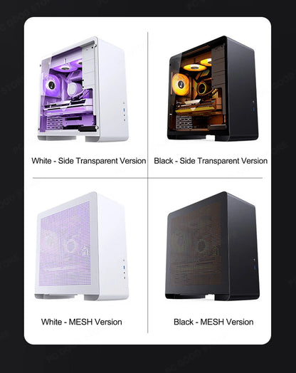 JONSBO U4 Pro MESH ATX Case Black/White All Aluminum Small Desktop Computer Chassis For 240 Water Cooler 280-330mm Graphics Card