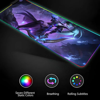 Vayne League of Legends XXL RGB Gaming Mouse Pad - Large LED Gamer Mat