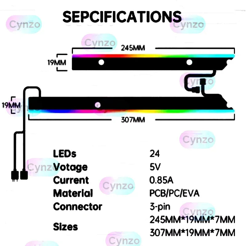 Cynzo ARGB Motherboard IO Atmosphere Backlight – AURA SYNC Illuminated ATX/MATX Desktop Strip