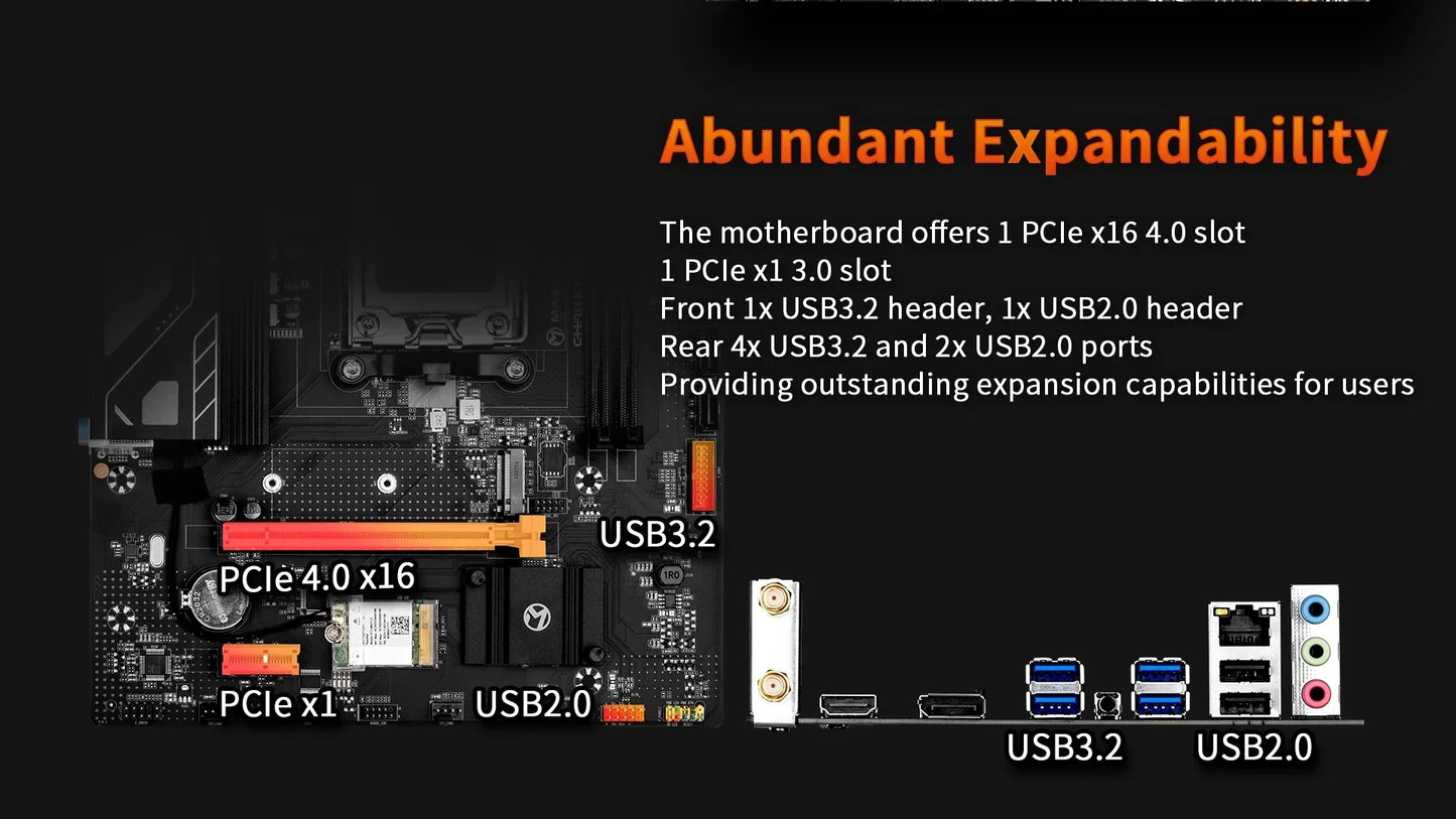 MAXSUN B650M WiFi DDR5 Motherboard + AMD Ryzen 5 7500F + 32GB 6000MHz RAM Combo – AM5 Gaming Desktop