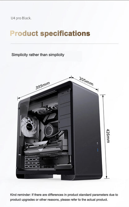 JONSBO U4 Pro MESH ATX Case Black/White All Aluminum Small Desktop Computer Chassis For 240 Water Cooler 280-330mm Graphics Card