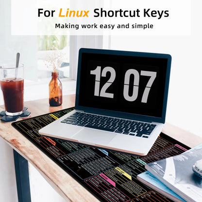 EXCO Linux Shortcuts Mouse Pad – Large Non-Slip Desk Mat