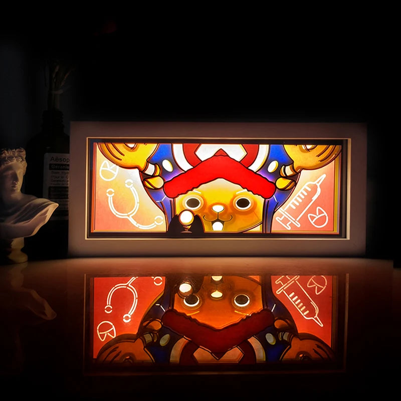 One Piece  anime series photo frame paper carving light paper-cut light atmosphere night light remote control colorful light box