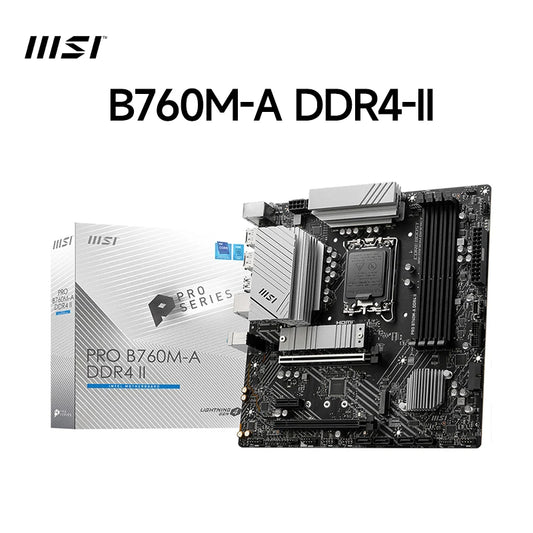 MSI PRO B760M-A DDR4-II Motherboard – LGA 1700, PCIe 4.0, 128GB DDR4, M.2 SATA, HDMI 2.1