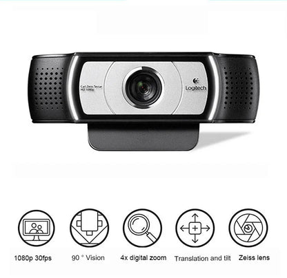 Logitech C930c HD Smart 1080P Webcam with Cover for Computer Zeiss Lens USB Video camera 4 Time Digital Zoom Web cam