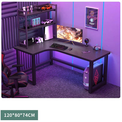 Modern L-Shaped Corner Gaming Desk - Wooden Desktop Computer Table for Home & Office