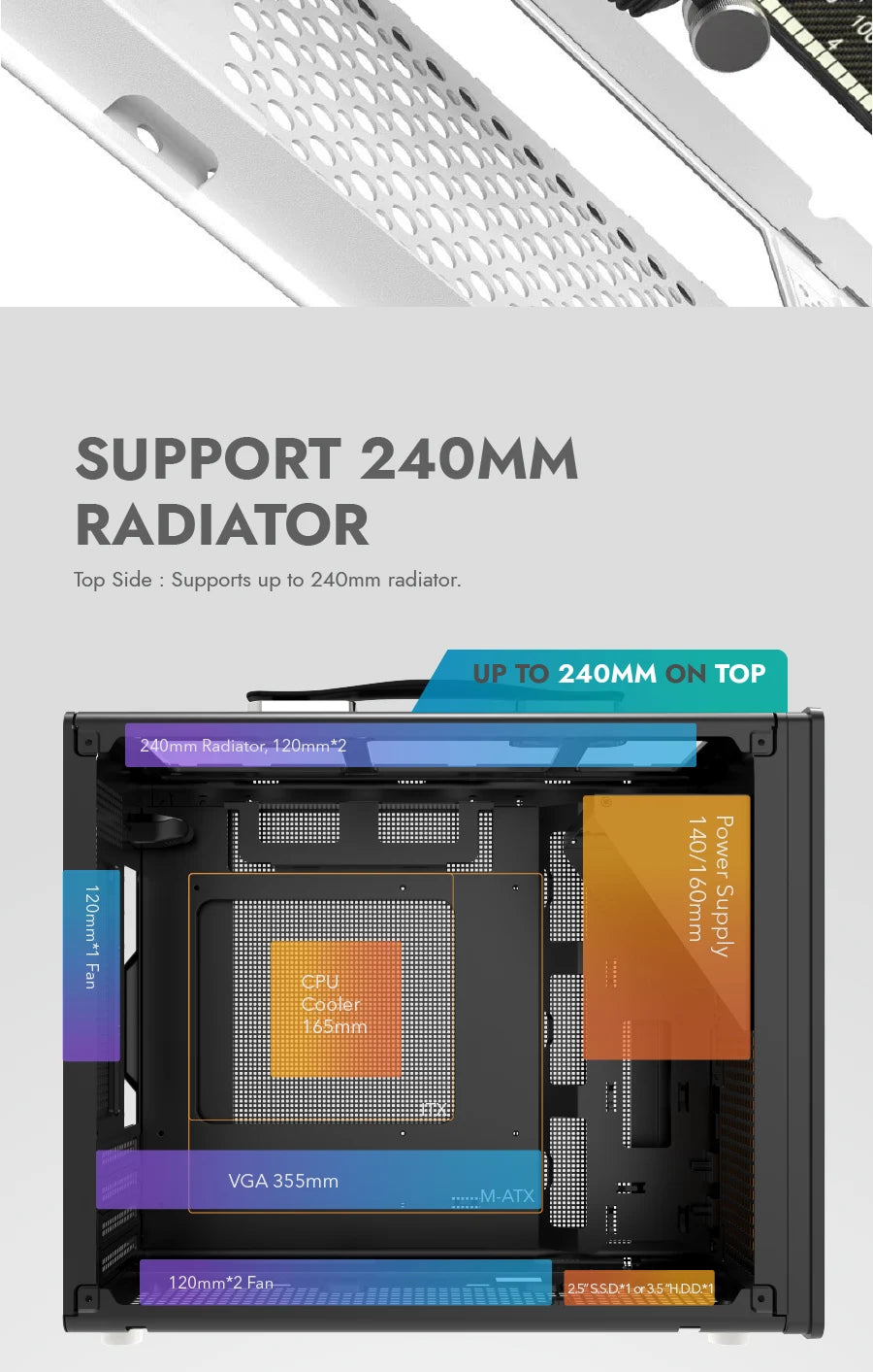 DarkFlash WD200 Portable Handheld PC Case – M-ATX/ITX, Aluminum & Wood Edition, USB 3.0 Type-C, DIY Gaming Chassis