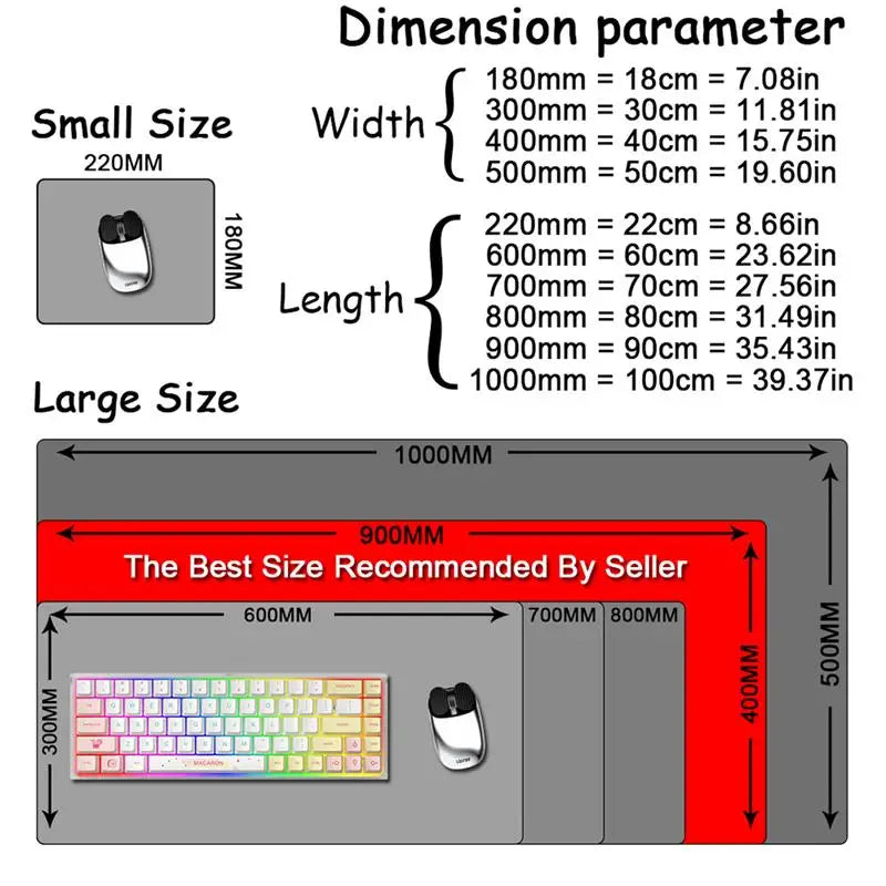 Windows & Excel Shortcuts Large Desk Mouse Pad – 900x400mm Non-Slip Mat