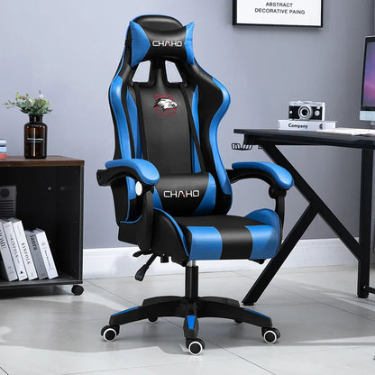 Ergonomic Gaming Chair - PU Leather Office Swivel Chair with RGB, Bluetooth & Footrest