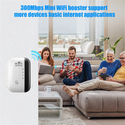 300Mbps Wireless WiFi Repeater & Signal Booster – 2.4GHz Range Extender