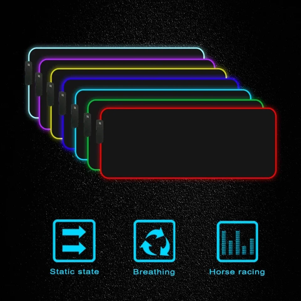 Led Large Desk Mat Fantasy Mountain Landscape Rgb Mousepad Carpet with Backlight Mausepad Lockrand Colorful Mouse Pad Desk Mats