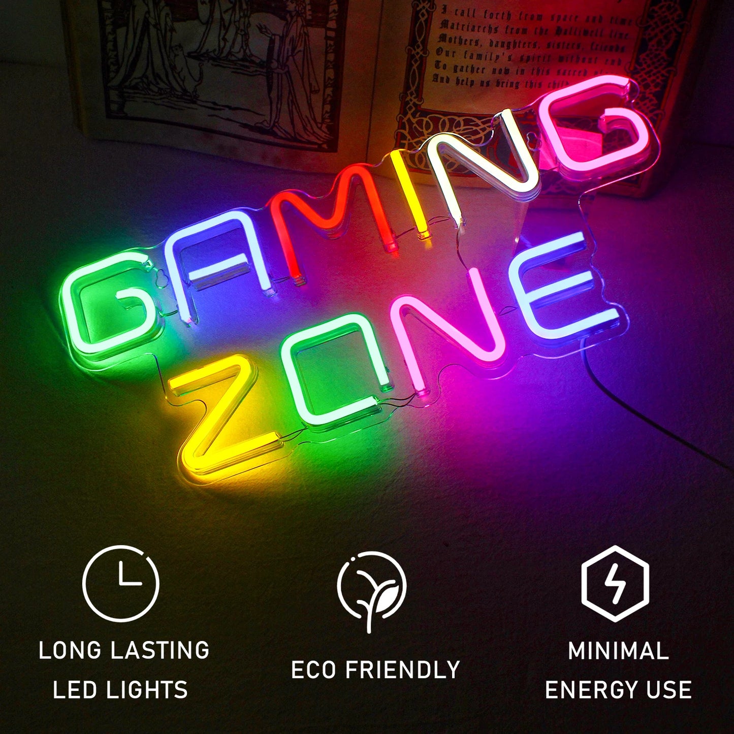 Game Room Neon Sign LED Wall Decor USB Powered  Acrylic For Gaming Lighting Bedroom Bedside Wall Decor Gamer Party Birthday Gift