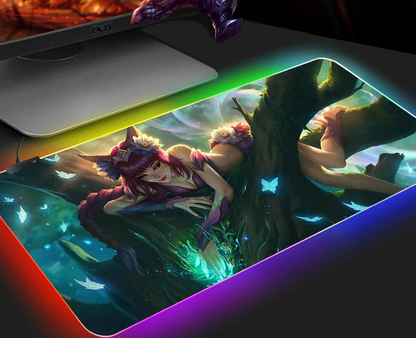 KDA Ahri RGB Gaming Mouse Pad - LED Backlit Mat (300 x 700 x 4mm)