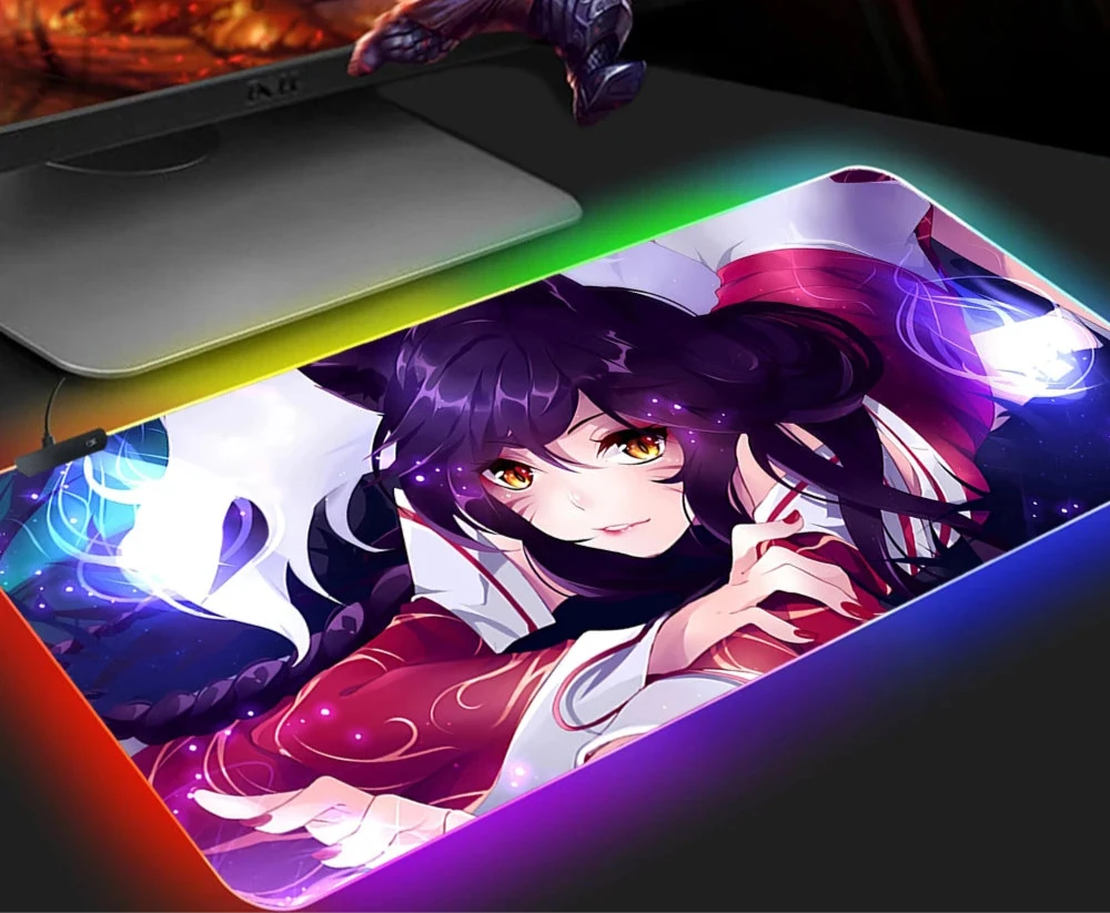 KDA Ahri RGB Gaming Mouse Pad - LED Backlit Mat (300 x 800 x 4mm)