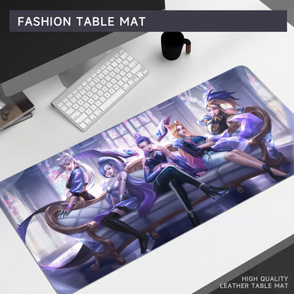 L-LOL KDA Ahri Akali Kaisa Seraphine Mousepad 80x30cm XL Lockedge Office Computer Desk Mat Table Keyboard Big Mouse Pad Laptop