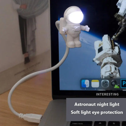 USB Night Light LED Astronaut Nightlight Reading Table Desk Space Decoration Lamp for Home Bedroom Computer Laptop Lighting