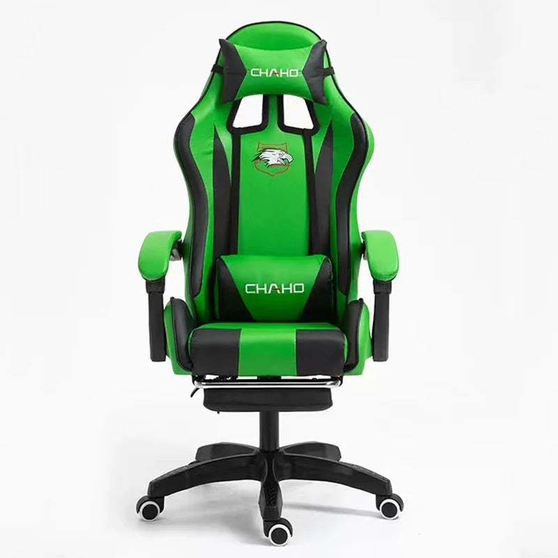 Ergonomic Gaming Chair - PU Leather Office Swivel Chair with RGB, Bluetooth & Footrest