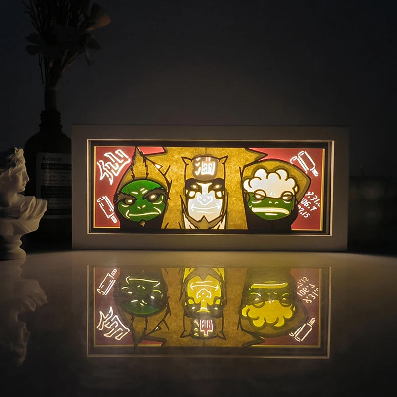 One Piece  anime series photo frame paper carving light paper-cut light atmosphere night light remote control colorful light box