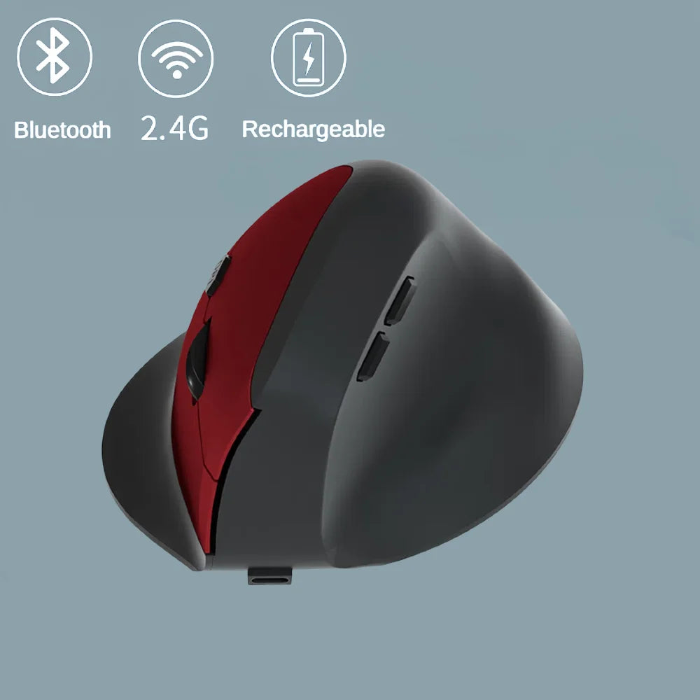 1600DPI Rechargeable Wireless & Bluetooth Ergonomic Mouse