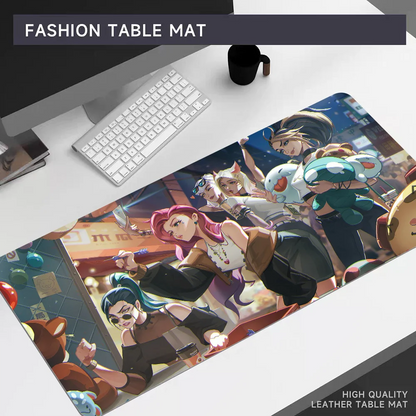 L-LOL KDA Ahri Akali Kaisa Seraphine Mousepad 80x30cm XL Lockedge Office Computer Desk Mat Table Keyboard Big Mouse Pad Laptop