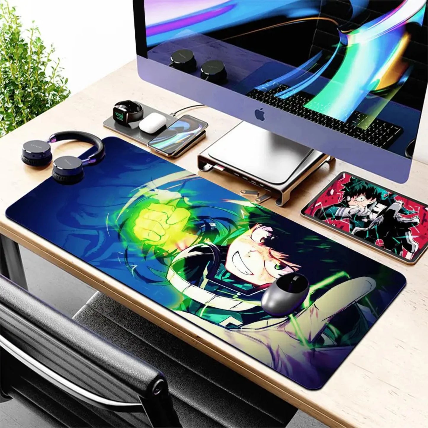 Hero Academia Izuku Midoriya Mouse Pad Large Anime Desk Mat Luxury Desktop Cartoon Gaming Keyboard Office Computer Cushion